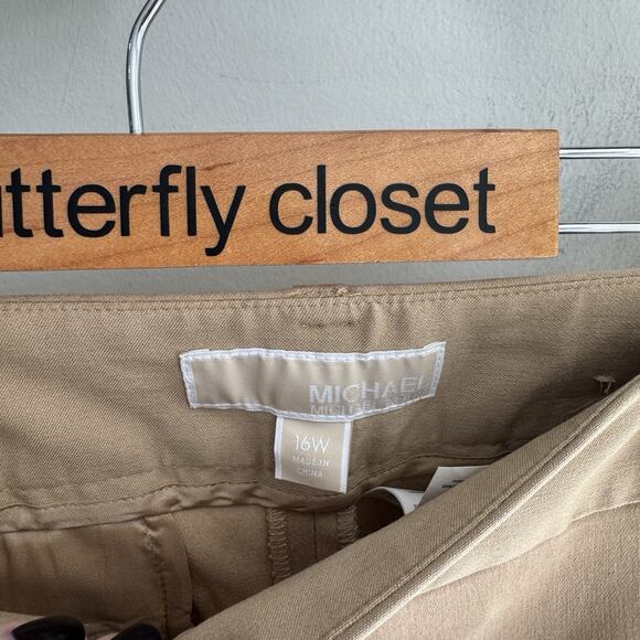 Michael Kors Plus Size Tan Khaki Dress Pants 16W Straight Leg SH - Picture 5 of 5
